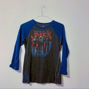 KISS Rock Band Vintage Baseball Raglan T Shirt